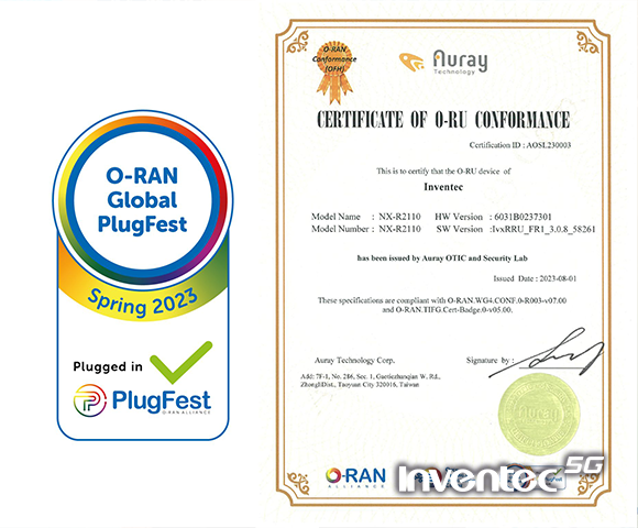 Inventec demonstrated its indoor positioning system (IPS) at the O-RAN Global PlugFest Spring 2023 organized by the O-RAN ALLIANCE, and its outstanding performance was recognized.